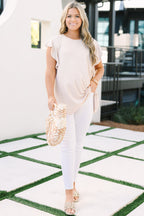Leave Your Lover Top, Taupe