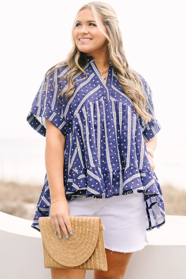 Let Me Travel Around Top, Navy