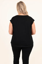 Lass die Zeit stehen Top, Schwarz Taupe