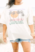 Let's Chase Sunsets Boyfriend Tee, Ivory