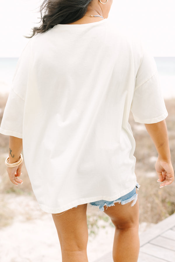 Let's Chase Sunsets Boyfriend Tee, Ivory