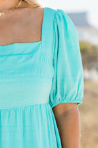 Kleid „Lass uns wegfahren“, Seeblau