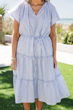 Feierkleid, blaue Streifen
