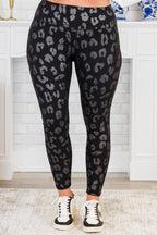 Leggings "Let's Go Leopard", Schwarz