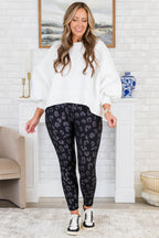 Leggings "Let's Go Leopard", Schwarz