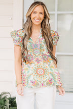 Let's Go On A Walk Top, Green Paisley
