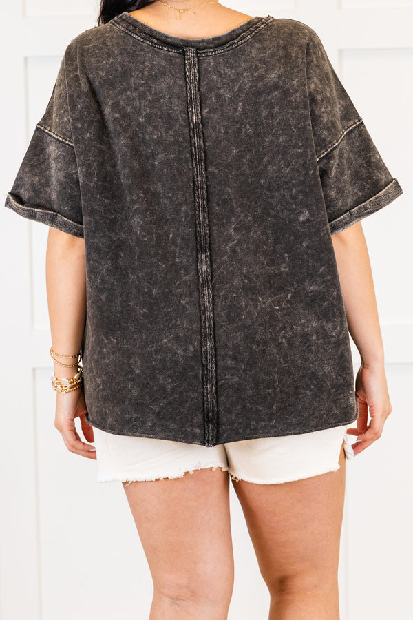 Let's Have Fun Top, Ash Black