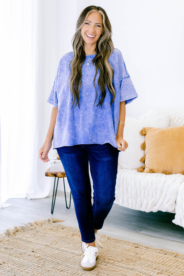 Let's Have Fun Top, Classic Blue