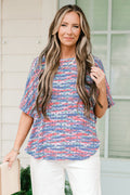 Let's Talk About It Top, Blue/Red