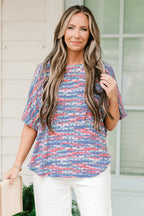 Let's Talk About It Top, Blau/Rot