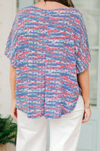 Let's Talk About It Top, Blau/Rot