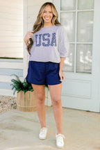 Liberty Leopard Boyfriend Tee, Heather Gray