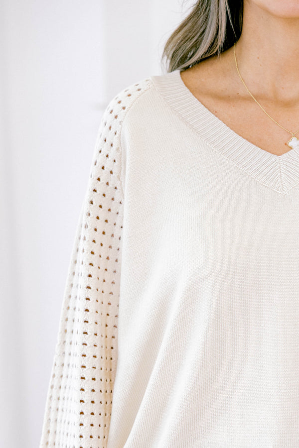 Lighten My Mood Sweater, Cream