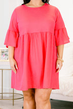 Little Miss Trendy Dress, Coral