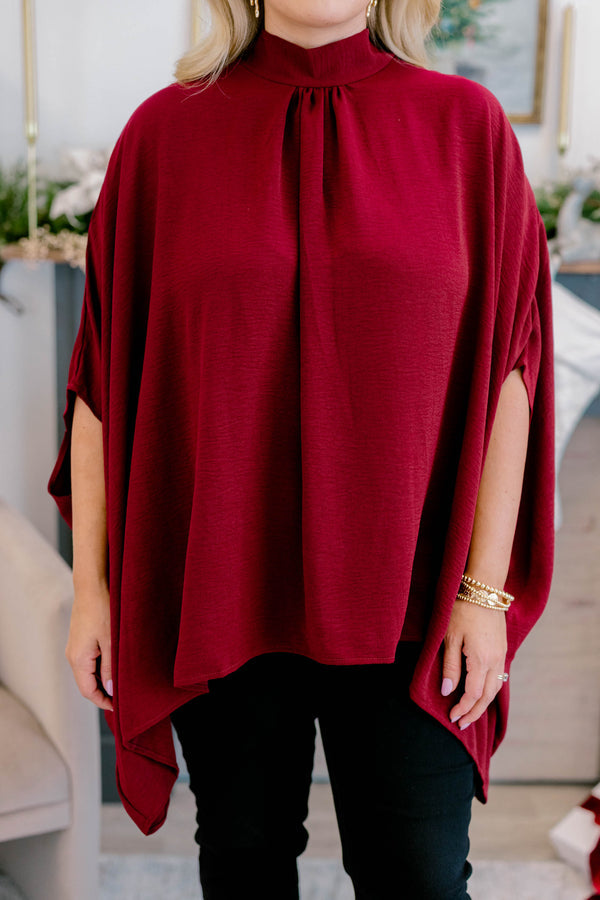 Look Good, Feel Good Top, Burgund