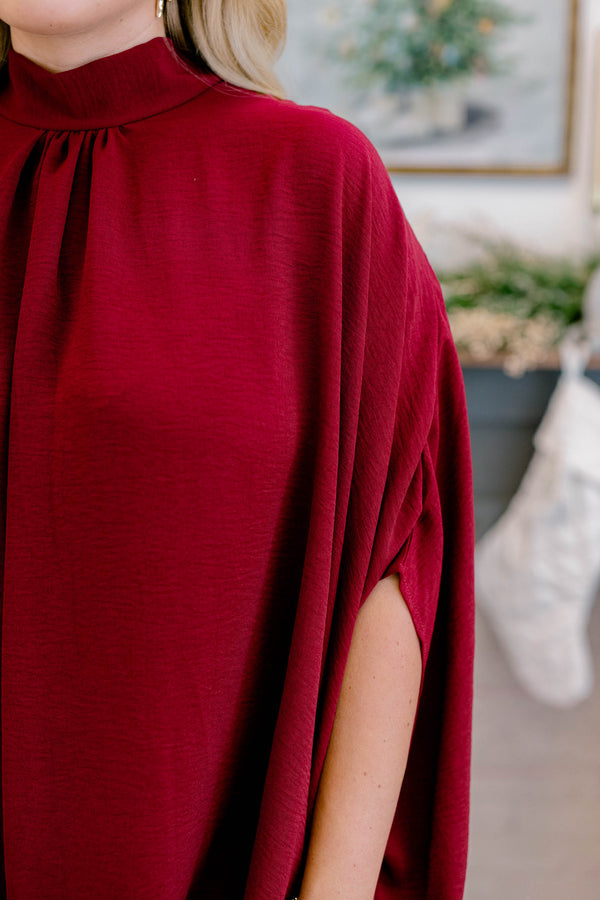 Look Good, Feel Good Top, Burgund