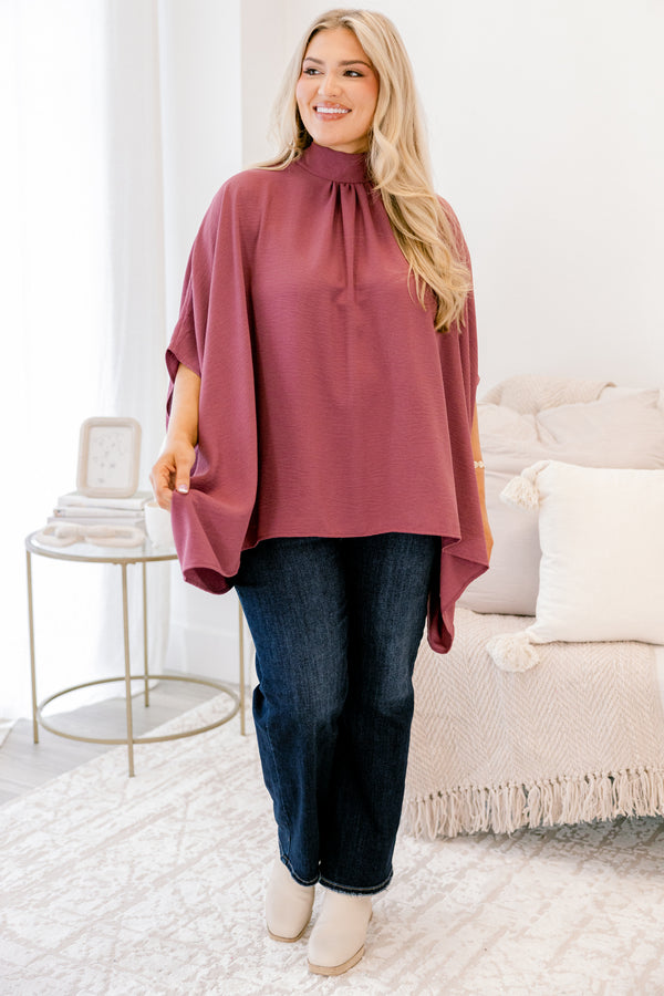 Look Good, Feel Good Top, Dark Mauve
