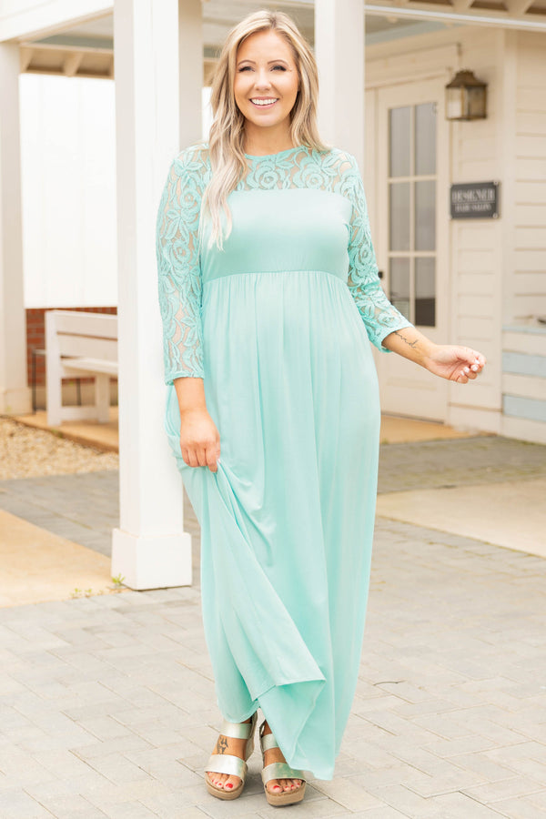 Looking Elegant Maxi Dress, Aqua