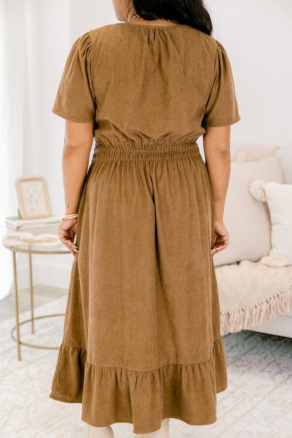 Lost In Time Dress, Camel