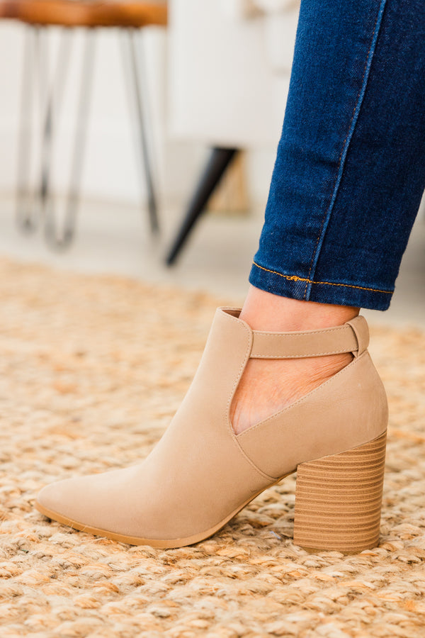 Lost Your Chance Booties, Taupe