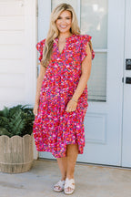 Love Grows Strong Midi Dress, Pink Floral