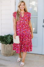Love Grows Strong Midi Dress, Pink Floral