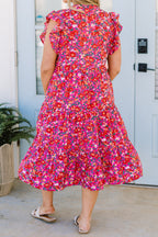 Love Grows Strong Midi Dress, Pink Floral