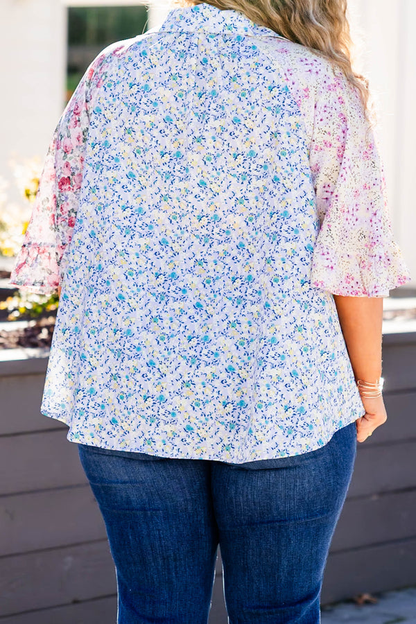 Love In Spring Top, Blau