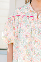 Love Is All Around Blouse, Pink-White