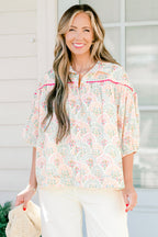 Love Is All Around Blouse, Pink-White