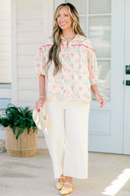 Love Is All Around Blouse, Pink-White