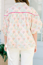 Love Is All Around Blouse, Pink-White