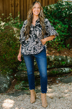 Bluse Love Is All Around, Schwarzes Paisley