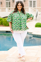 Love Is All Around Blouse, Green-Pink