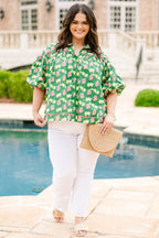 Love Is All Around Blouse, Green-Pink