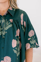 Love Is All Around Blouse, Hunter Green