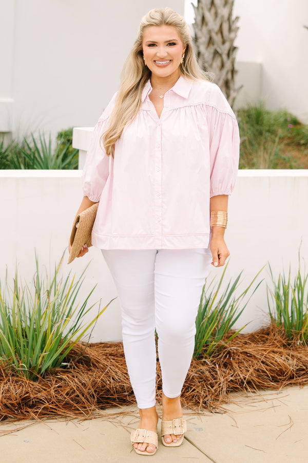 Love Is All Around Blouse, Light Pink