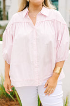 Love Is All Around Blouse, Light Pink