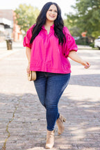 Love Is All Around Blouse, Magenta