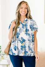 Lovely And Me Top, Ivory-Denim