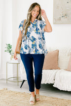 Lovely And Me Top, Ivory-Denim