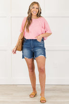 Lunch In The City Shorts, Dark Wash