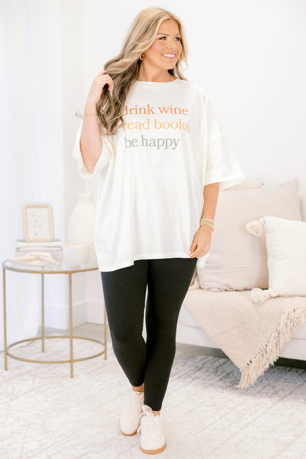 Make Me Happy Boyfriend T-Shirt, Elfenbein