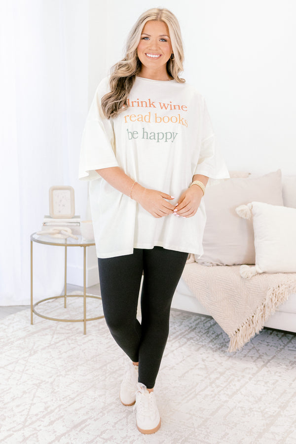Make Me Happy Boyfriend T-Shirt, Elfenbein