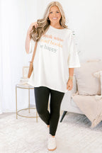 Make Me Happy Boyfriend T-Shirt, Elfenbein