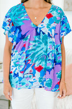 Making My Day Top, Blue Multi