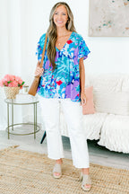 Making My Day Top, Blue Multi