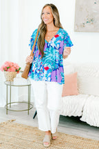 Making My Day Top, Blue Multi