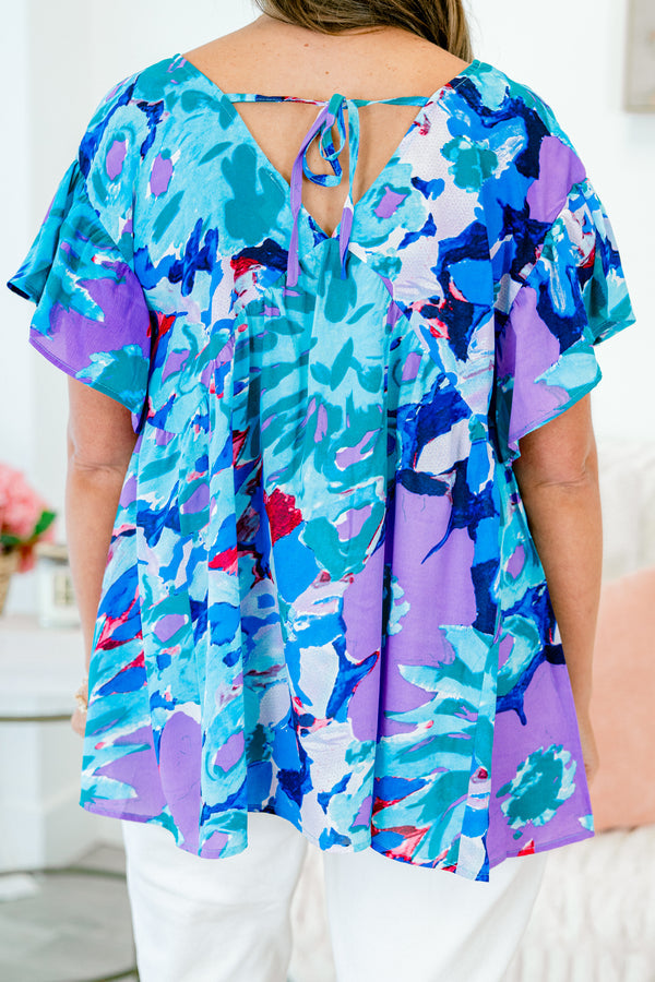 Making My Day Top, Blue Multi