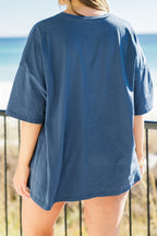 Malibu Babe Boyfriend T-Shirt, Marineblau